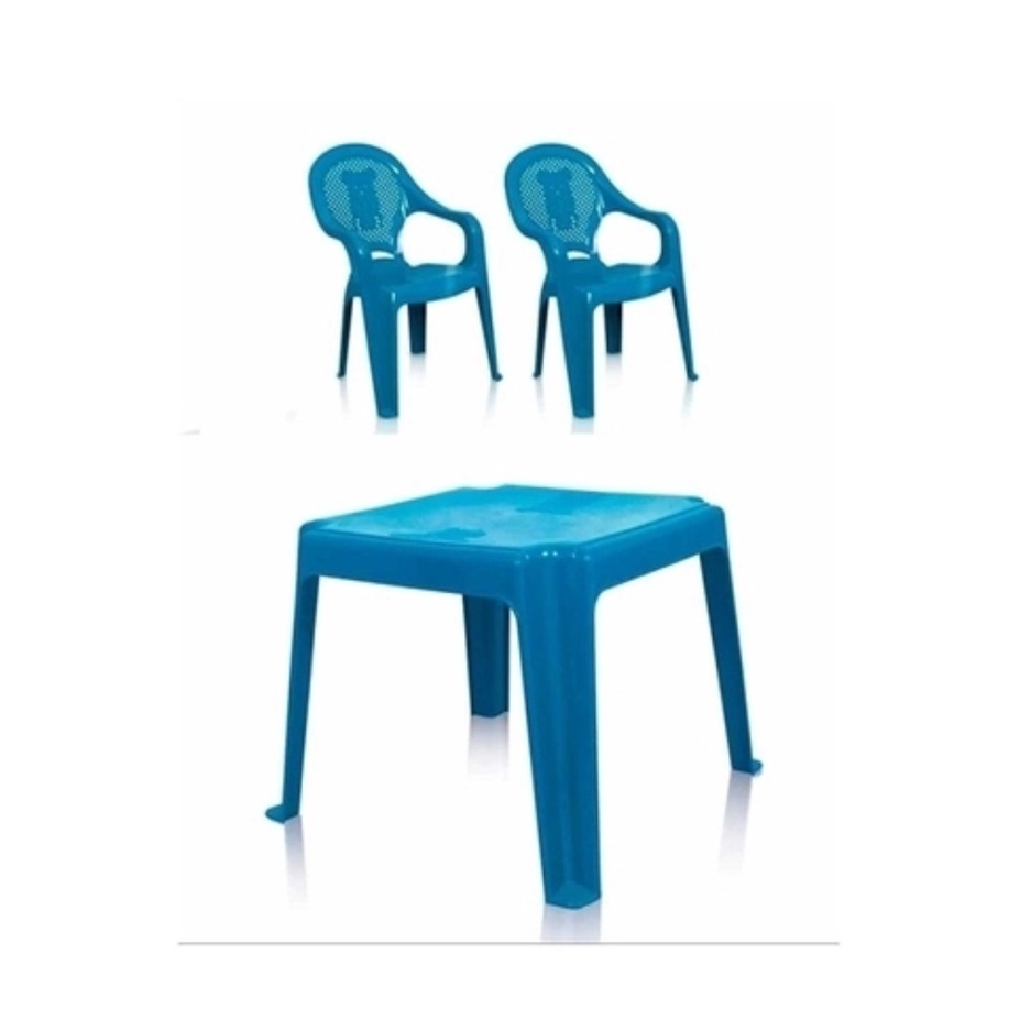 Kit Conjunto Mesa Mesinha Inafntil Ursinho 2 Cadeiras Cadeirinhas