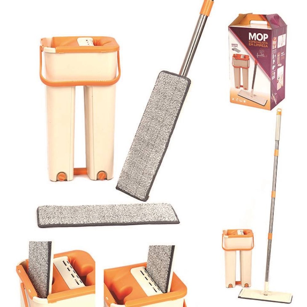 Rodo Flat Mop E Balde Lava E Seca Profissional Refil Shopee Brasil