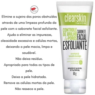 Sabonete Facial Esfoliante Clearskin Avon G Controle De Brilho E