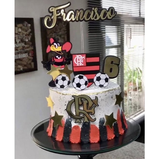 Topo De Bolo Flamengo Luxo Shopee Brasil