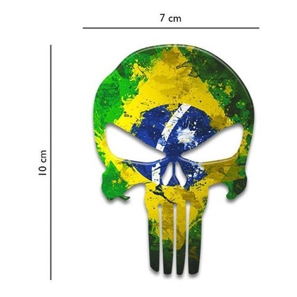 Adesivo Resinado Carro Moto Pc Caveira O Justiceiro Brasil Shopee Brasil