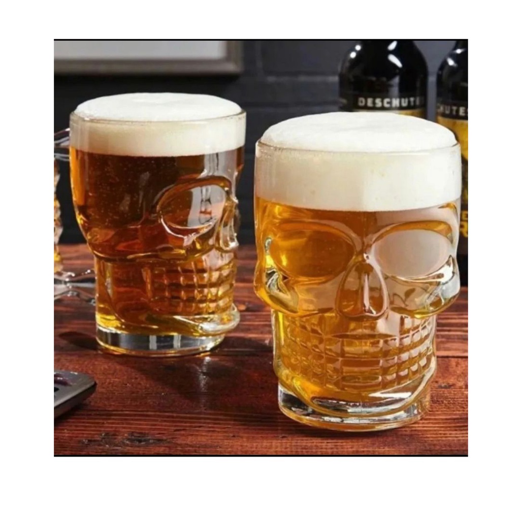 COPO CANECA CHOPP CERVEJA CAVEIRA ROCK STYLE Shopee Brasil