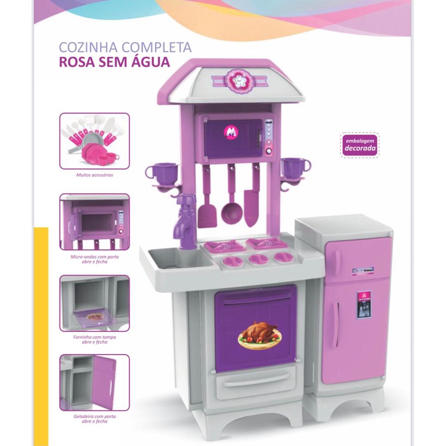 Cozinha Infantil Rosa Pia Forno Fogao Geladeira Magic Toys Shopee Brasil