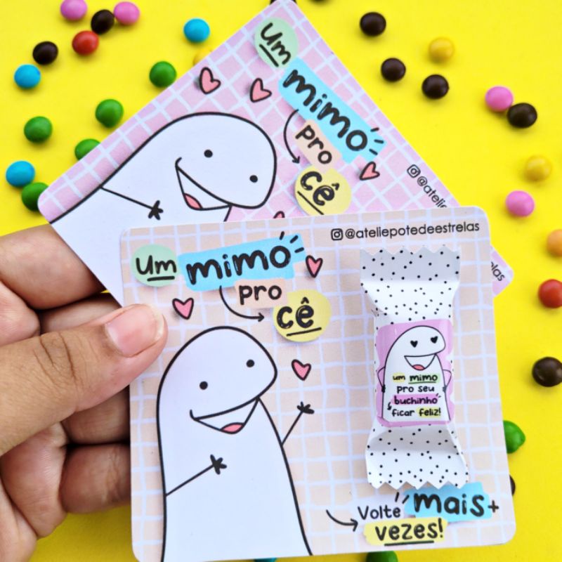 20 Cards Balinha Personalizado Para Agradecimento Ao Cliente Tema