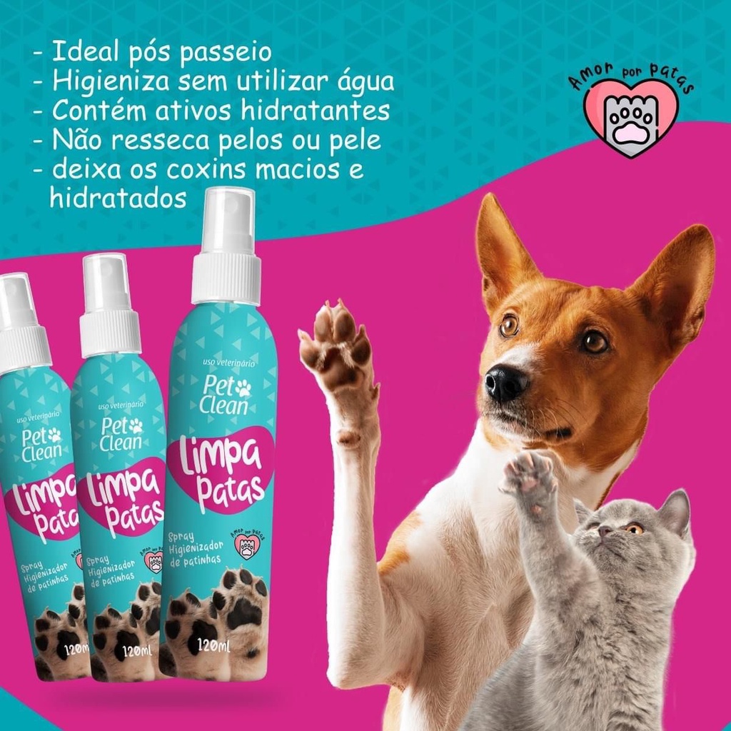 Limpa Patas Limpador De Patinhas Para Cachorro E Gato Pet Clean Spray