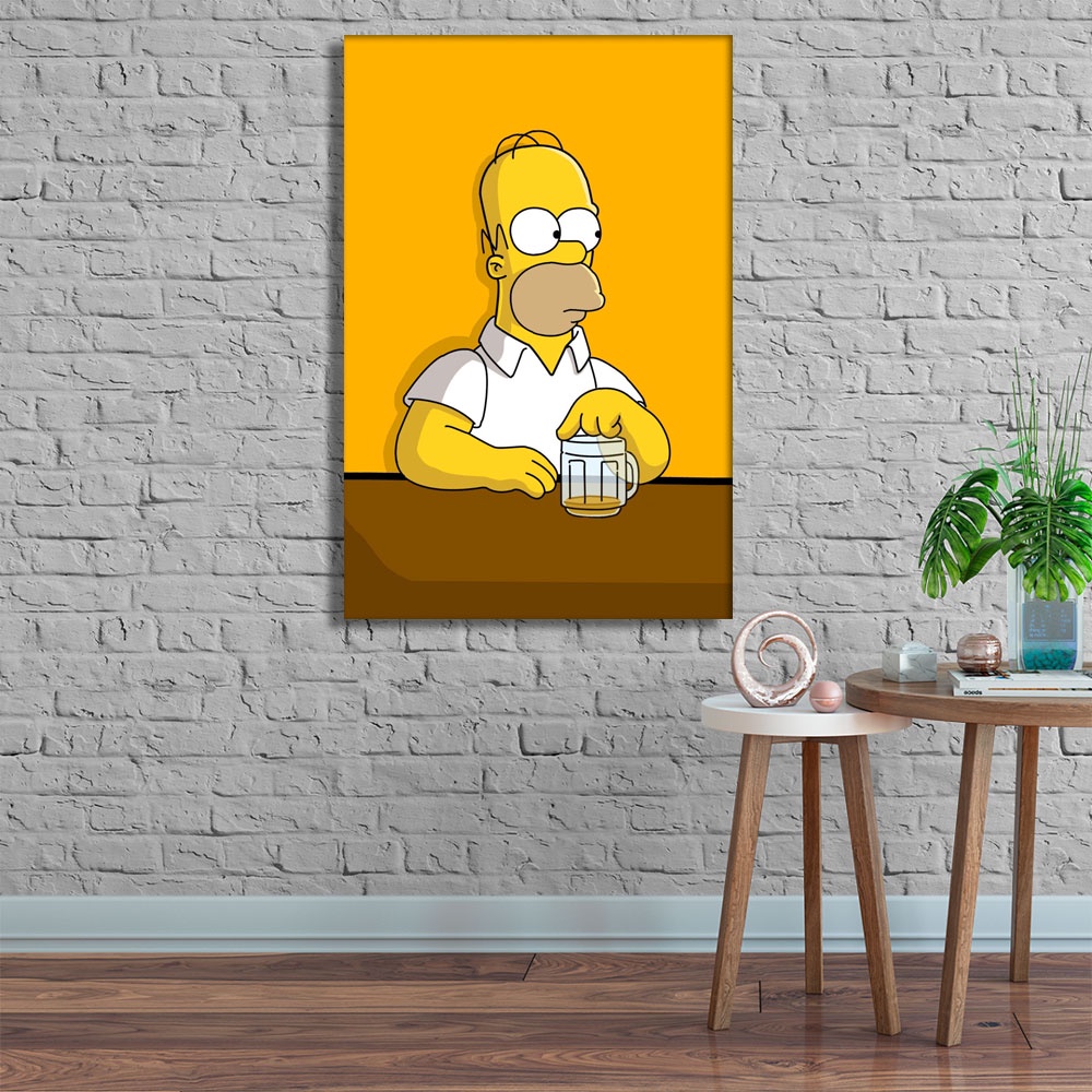 Quadro Decorativo Placa Quarto Sala Homer Simpson Bebendo Cerveja Bar