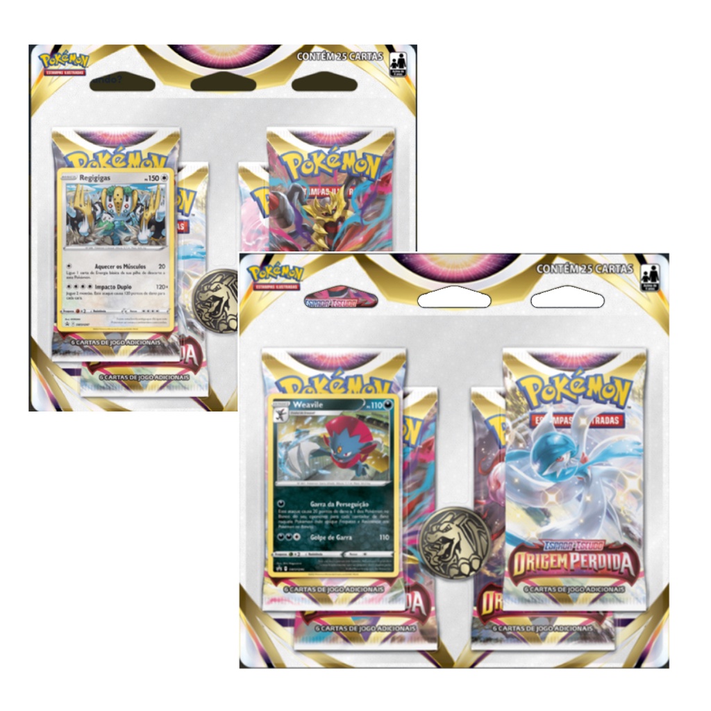 Blister Quadruplo Ee Origem Perdida Regigigas Weavile Pokemon Tcg