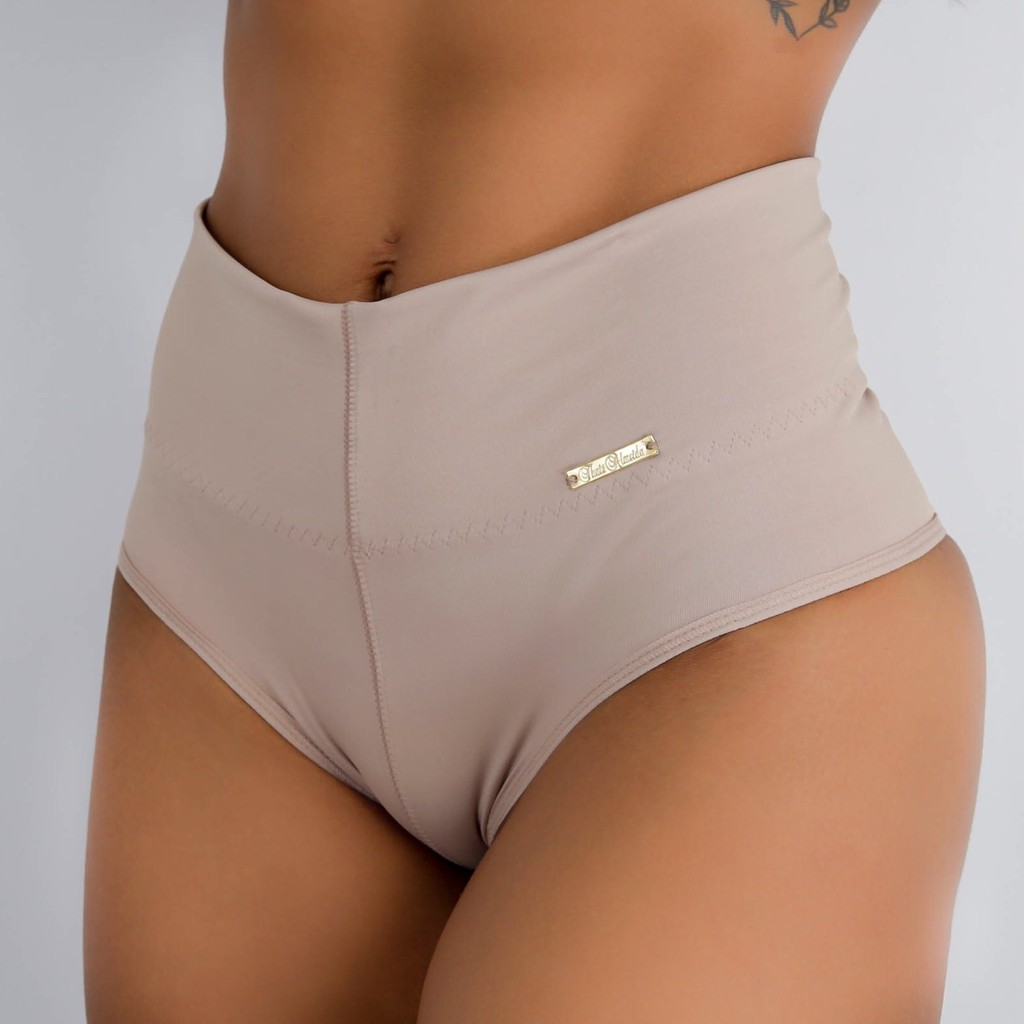 Calcinha Cintura Alta Modeladora Zero Barriga Feminina C S Alto