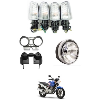 Kit Farol Completo E Carca A Painel E Piscas Moto Cbx Twister At