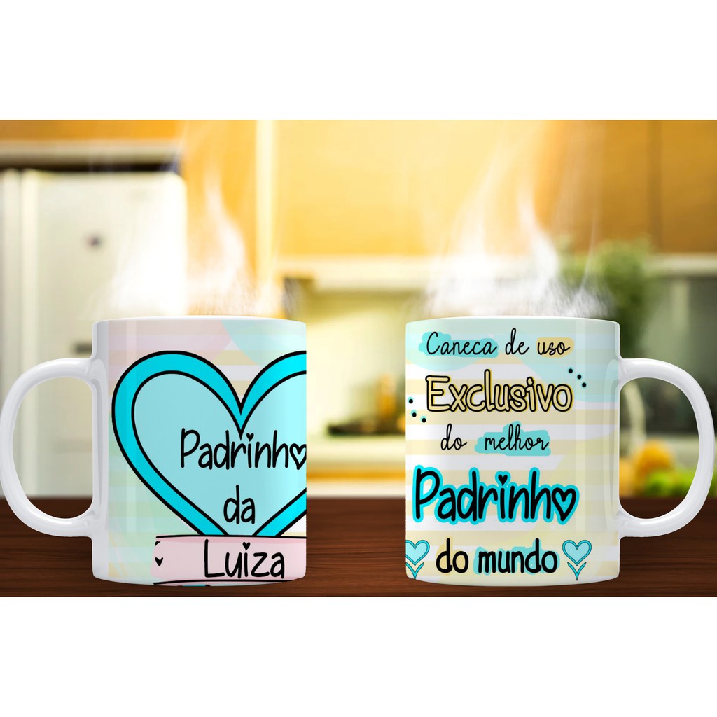 Caneca Personalizada Exclusivo Melhor Padrinho Madrinha Do Mundo