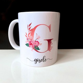 Caneca Personalizada Letras Da Inicial E Nome Shopee Brasil