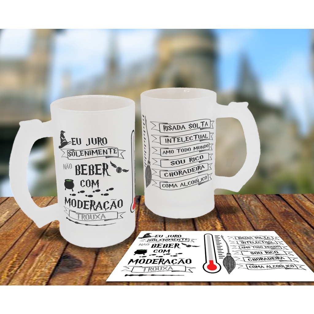 Caneca De Chopp De Vidro Jateado Harry Potter Shopee Brasil