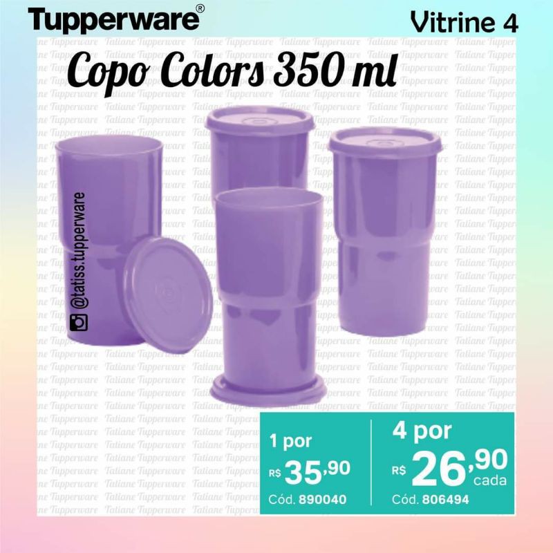 Copo Colors Tupperware 350ml Shopee Brasil