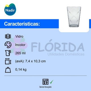 Kit 6 Copos Vidro Nadir Maracatu 265 Ml Shopee Brasil