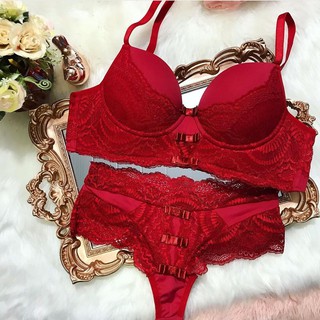 Conjunto De Lingerie Tamanho M Vermelho Rosa E Preto Lingerie