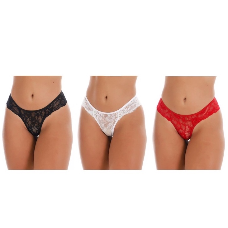 Kit Calcinhas De Renda Floral Completa Lingerie Feminina Shopee