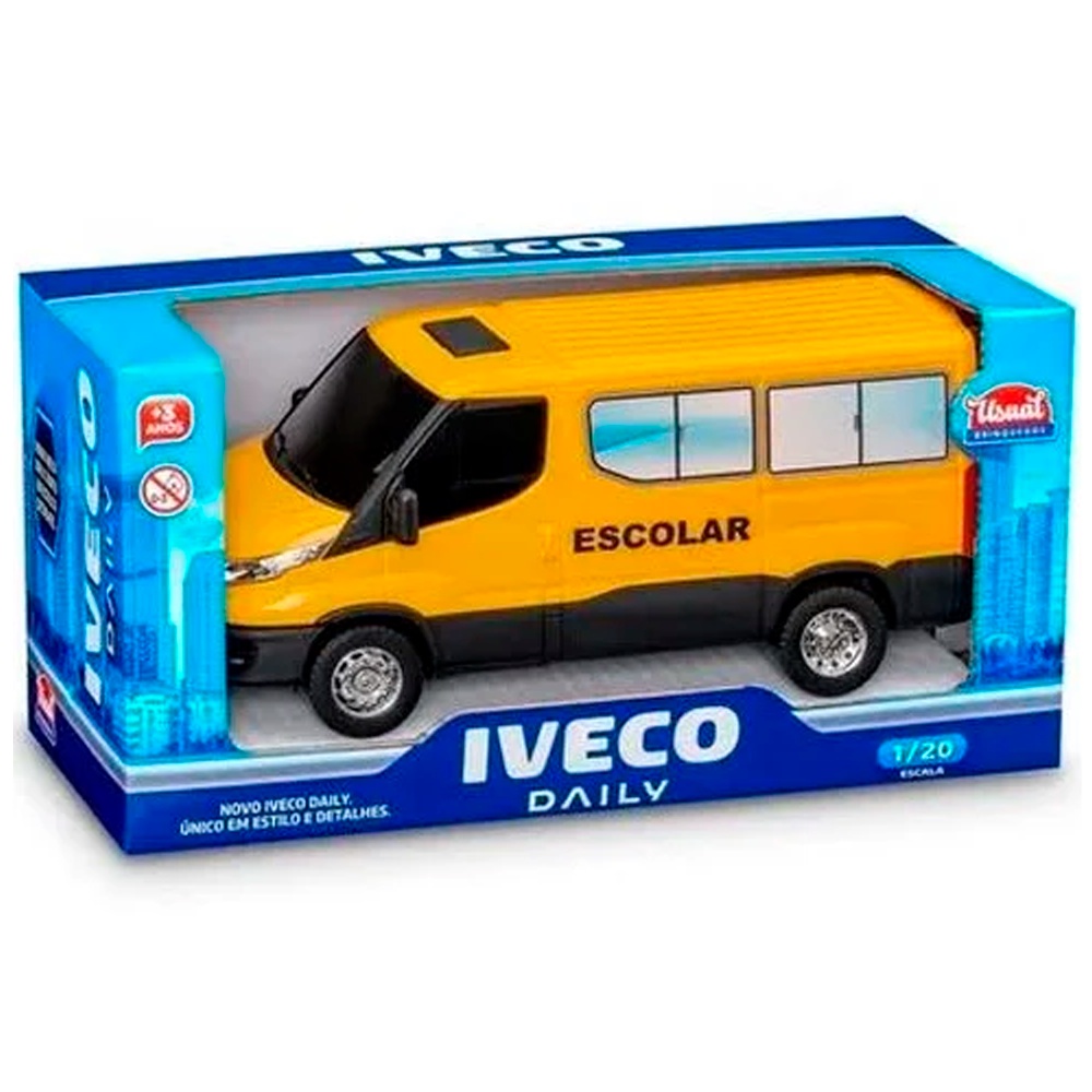 Brinquedo Van Iveco Daily Escolar Amarela Abre Porta De Tras Shopee