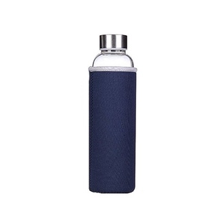 Garrafa Squeeze Vidro Infusor Inox Capa Neoprene Azul Shopee Brasil