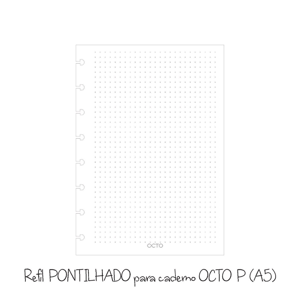 Refil Caderno De Disco A5 OCTO Pontilhado 50 Folhas Shopee Brasil