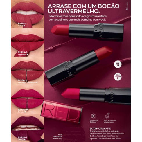 Batom Ultramatte Avon 3 6g Escolha Sua Cor Shopee Brasil