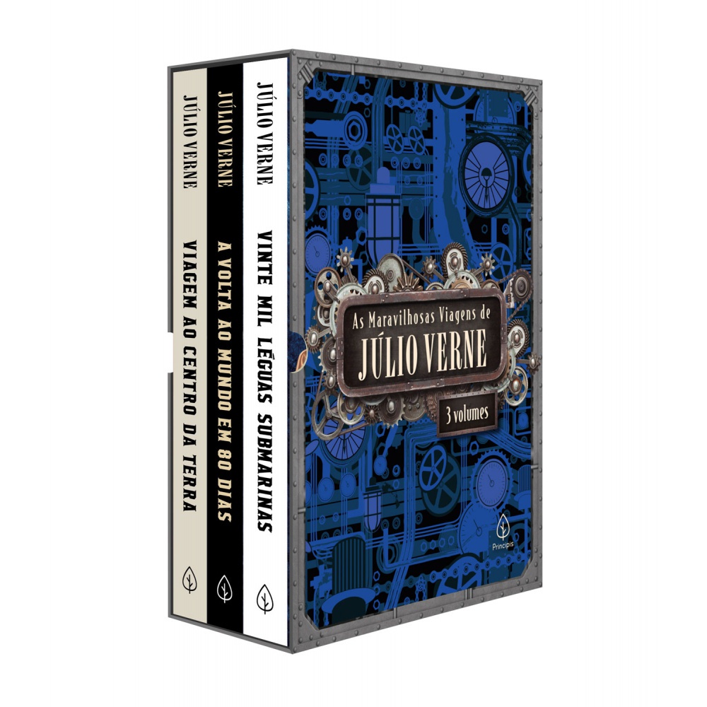 Livro -  As maravilhosas viagens de Júlio Verne - Box com 3 livros - Capa comum - Principis