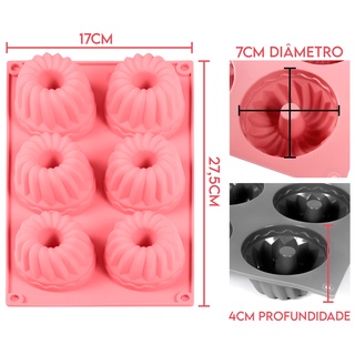 Forma Cupcake De Silicone Para Furos Mini Bolo Pudim Sobremesa