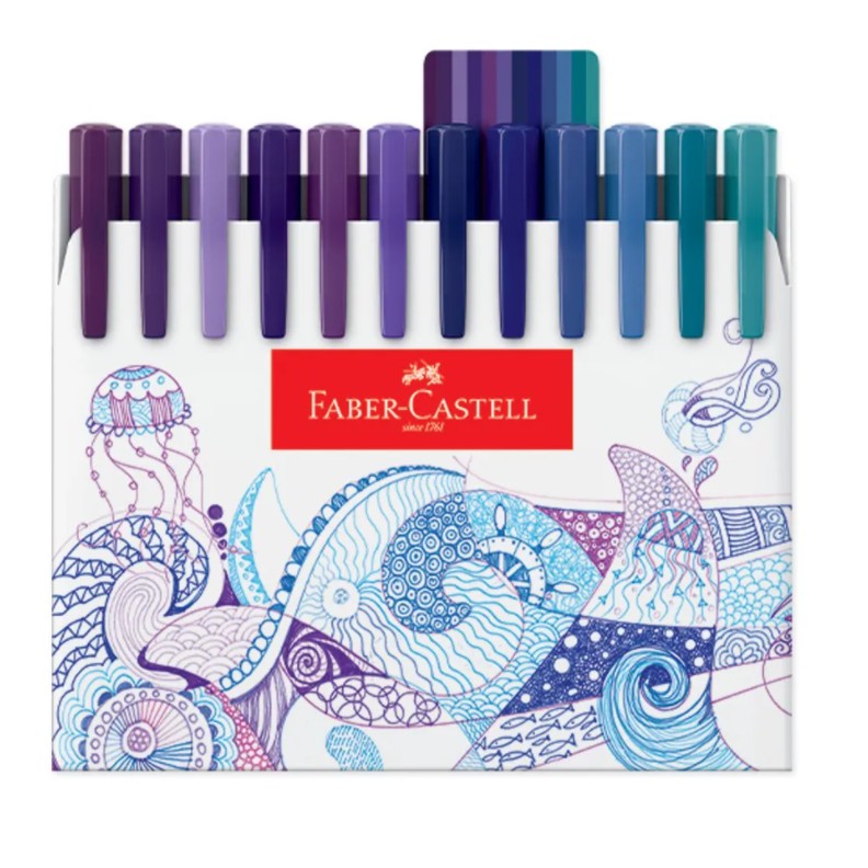 KIT 12 Caneta Fine Pen Faber Castell