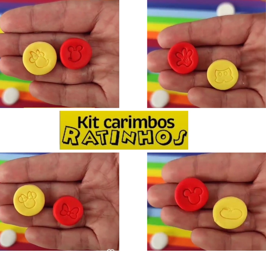 Kit Carimbo Mickey Minnie Mouse Ratinho Disney Para Brigadeiros E Doces