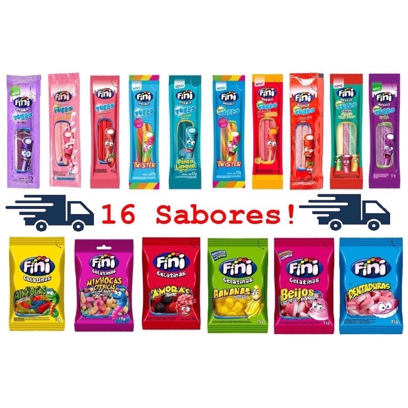 1 Fini Tubes Bala De Goma 17g 15g Pacote Sabores Shopee Brasil