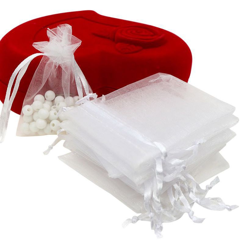 Sacos De Pcs Drawstring Organza Casamento Para Embalagem De J Ias