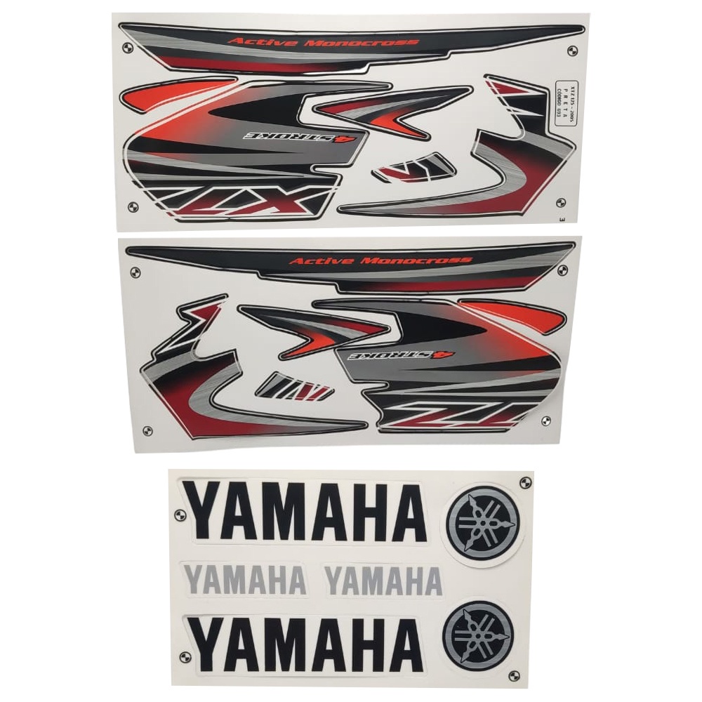 Kit Jogo Adesivo Faixa Yamaha Xtz 125 2005 Preta Shopee Brasil