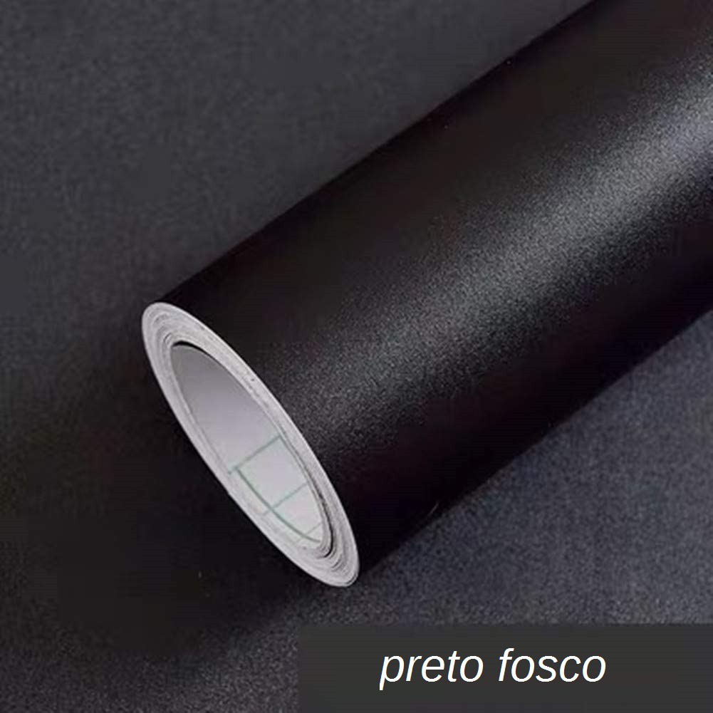 1m X 45cm Papel Adesivo Preto Fosco Opaco Papel Contact Plavitec