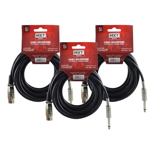 Cabos Microfone E Viol O Mono Xlr P Metros Mxt Shopee Brasil