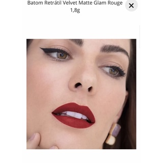 Batom Retrátil Velvet Matte Glam nude Eudora Shopee Brasil