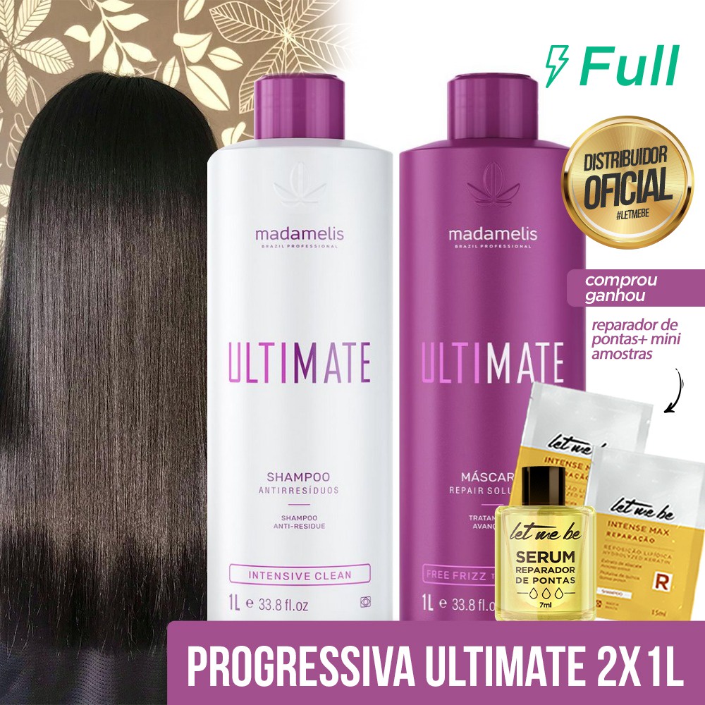 Escova Progressiva Madamelis Ultimate Madame Liss Kit 2x1 1 Litro