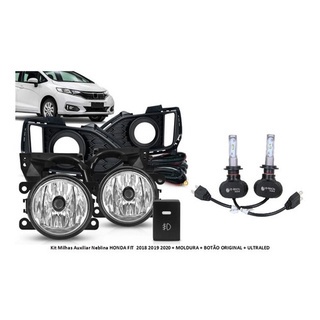 Kit Farol Milha Auxiliar Honda Fit L Mpada Ultra Led