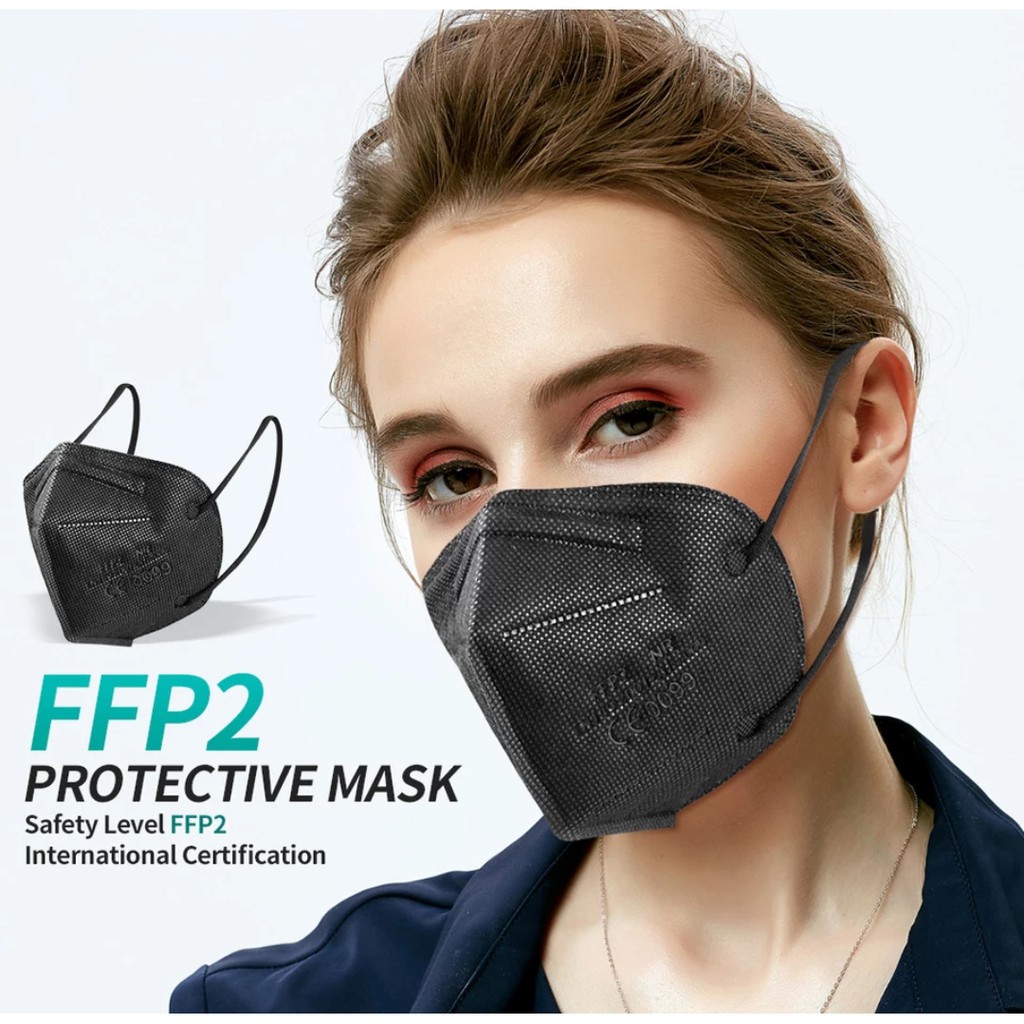 Kit 10 Máscaras Preta Kn95 Proteção Respiratória Pff2 N95 Shopee Brasil