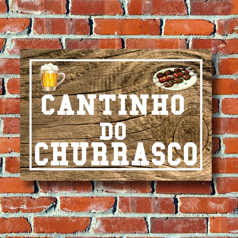 Placa Quadro Decorativo X Cm Mdf Mm Tema Cantinho Do Churrasco Vrd