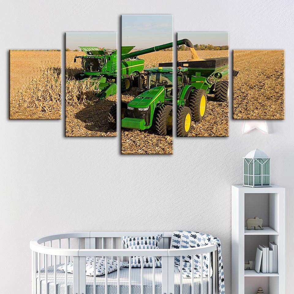 Quadros Decorativos Fazenda Colhedeira E Trator Shopee Brasil