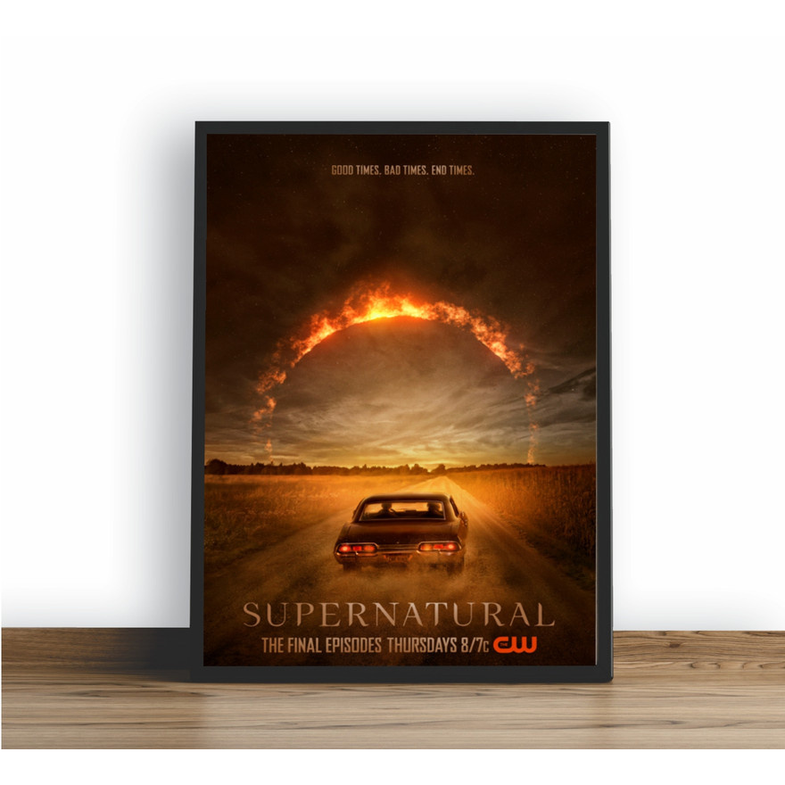 Quadro Decorativo poster Supernatural Sobrenatural Retro