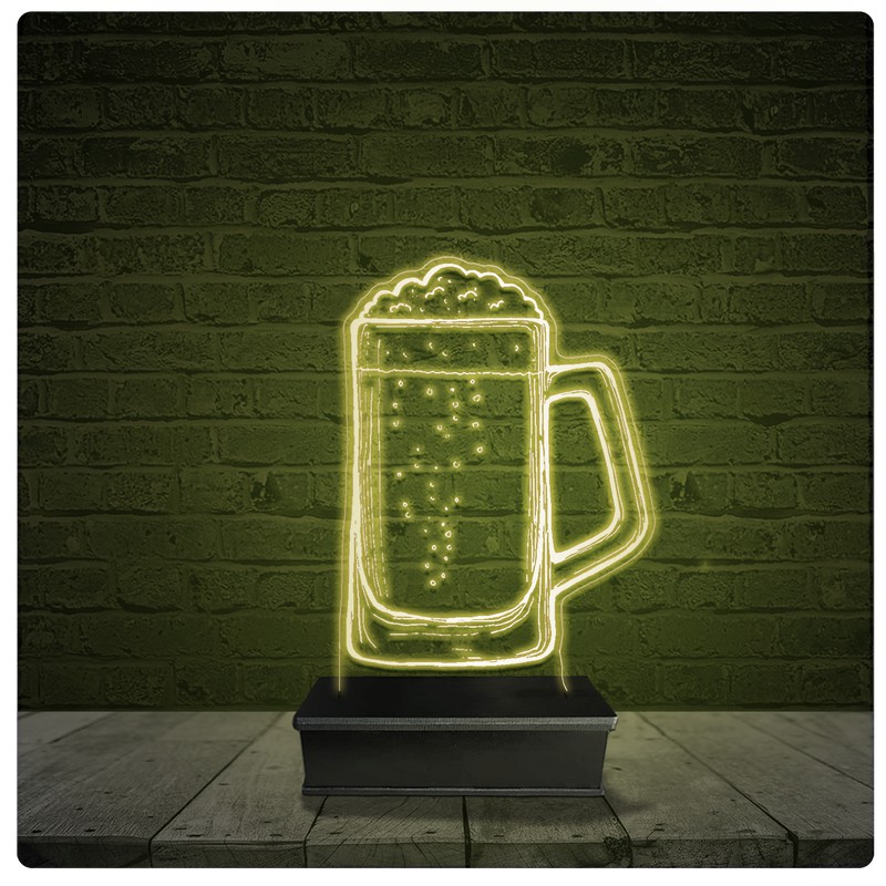 Led Lumin Ria Acr Lico Abajur Cerveja Chopp Cervejaria Shopee Brasil