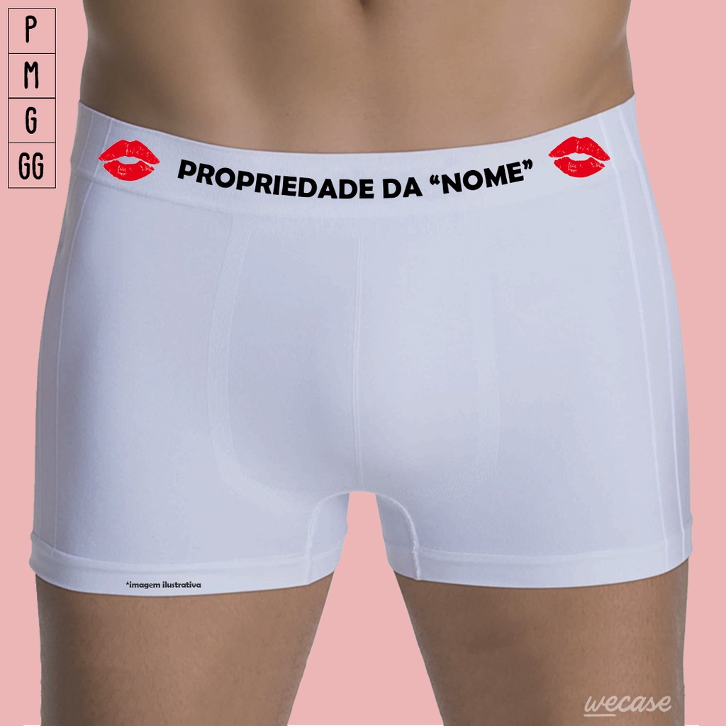 Cueca Personalizada No El Stico Propriedade Nome E Emoji Wecase