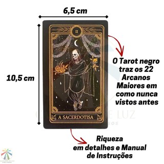 Kit 20 Baralhos Tarot Negro Marselha Deck 22 Cartas Tarô Manual