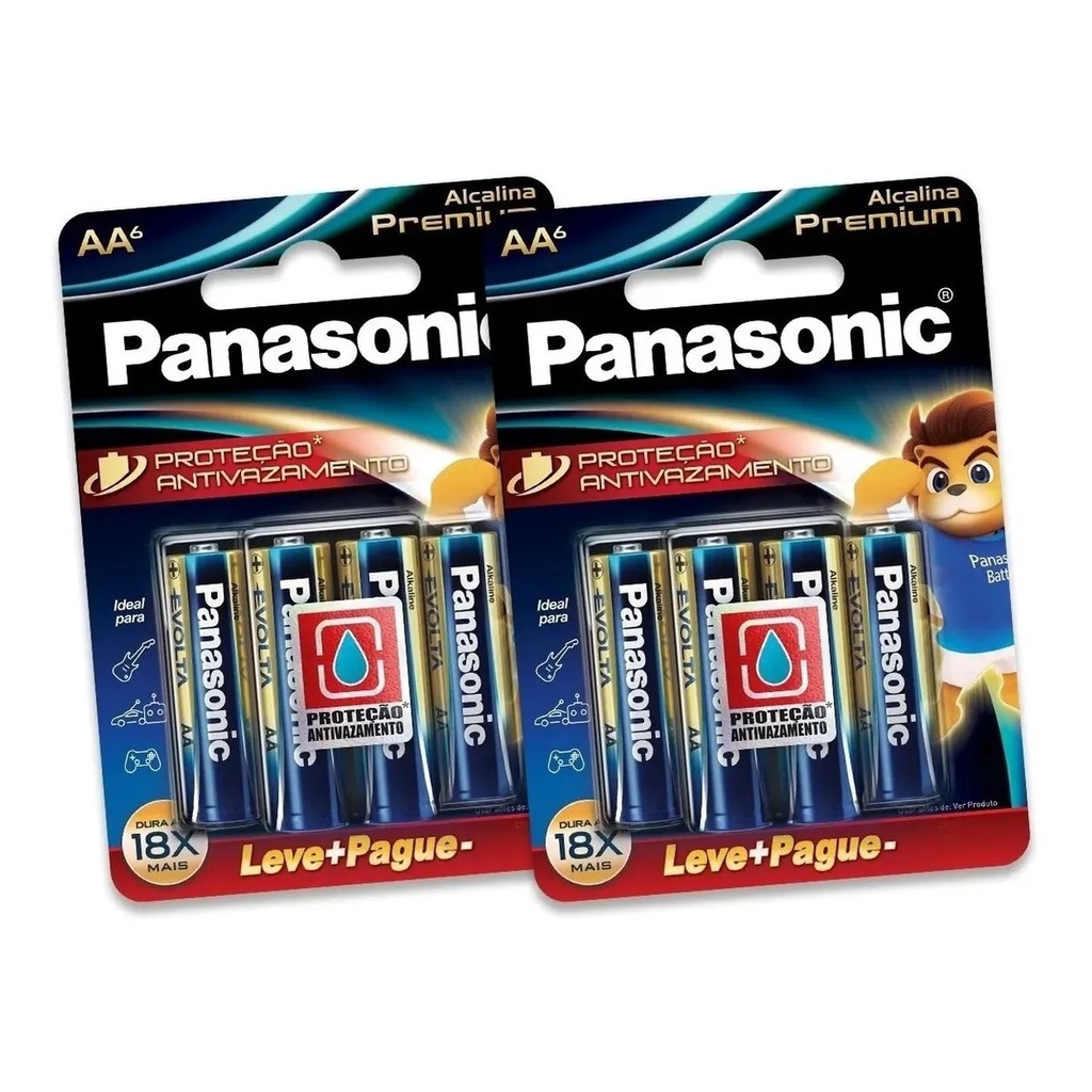 Kit 8 Unid De Pilha Alcalina Premium AA Panasonic Shopee Brasil