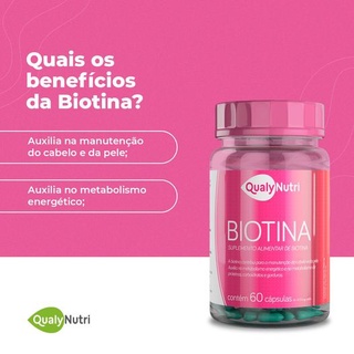 Biotina Mg Vitamina Cabelos E Unhas Caps Original Qualy Nutri