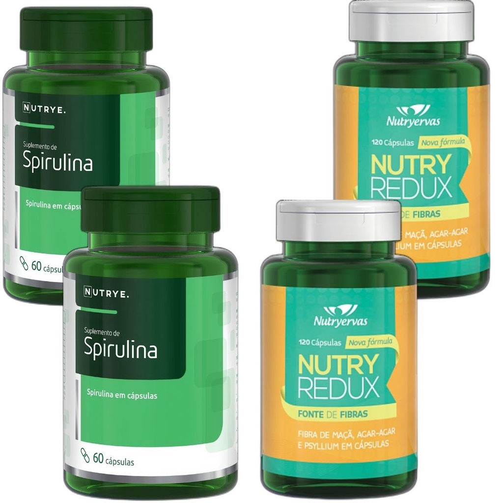 KIT EMAGRECEDOR NATURAL 2 NUTRY REDUX 2 SPIRULINA EM CAPS Shopee Brasil