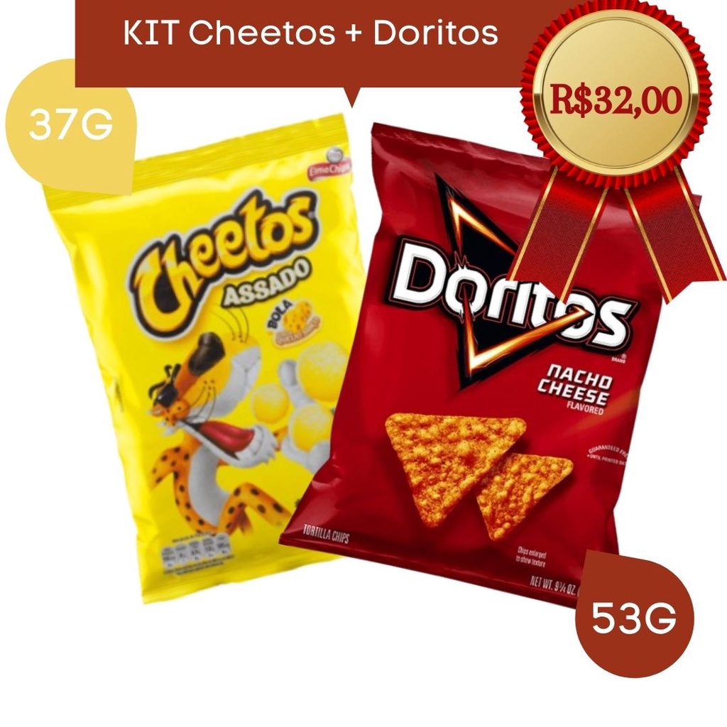 Cheetos Salgadinho Bola Queijo Kit Pacotes Doritos Queijo Nacho G