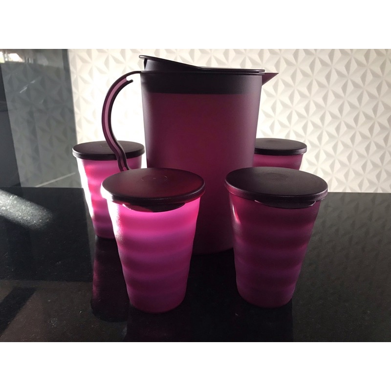 Tupperware Kit Jarra Murano Litros Copos Murano Ml Roxo Pe