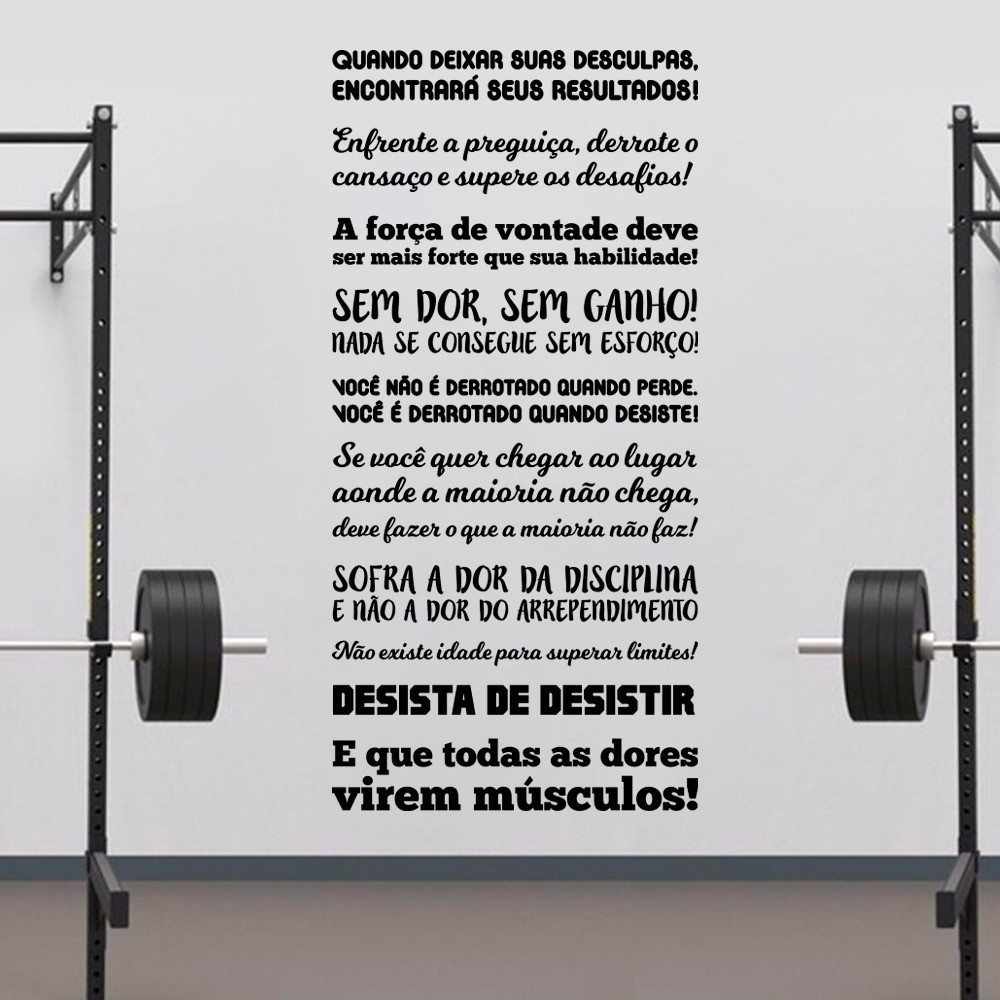 Adesivo De Parede Frases Motiva O Academia Shopee Brasil