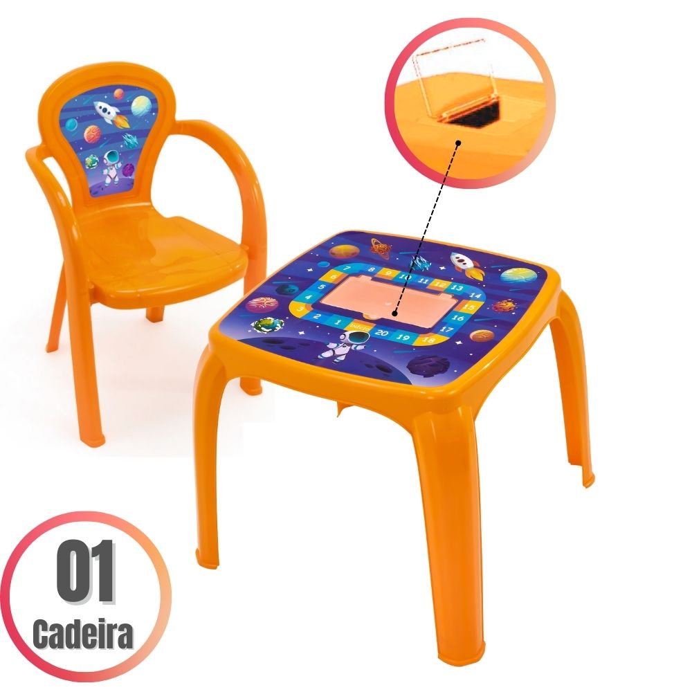 Kit Mesa Mesinha Infantil Decorada Astronauta 1 Cadeiras Shopee Brasil